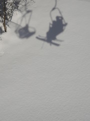 Shadow of chair lift