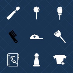 Premium set with fill icons. Such as cap, game, clothing, utensil, sign, light, phone, web, clothes, electricity, internet, map, fashion, food, dinner, pointer, beauty, electric, headwear, cooking