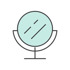 Table mirror, simple Filled outline icon