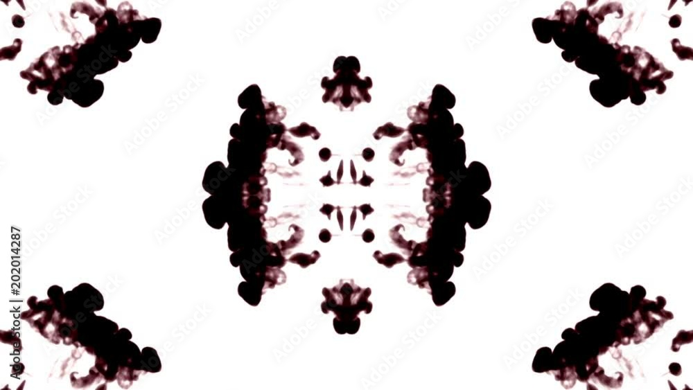 Aufkleber black ink dissolves in water on white background with luma matte. 3d render of computer simulation. 