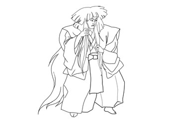 歌舞伎の塗り絵