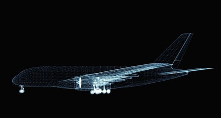 Fototapeta na wymiar Abstract digital airplane