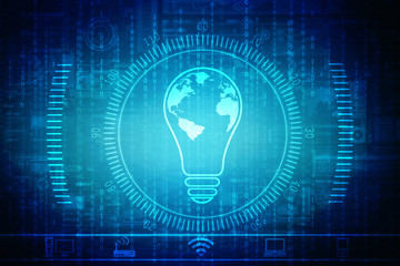 Fototapeta premium bulb future technology, innovation background, creative idea concept