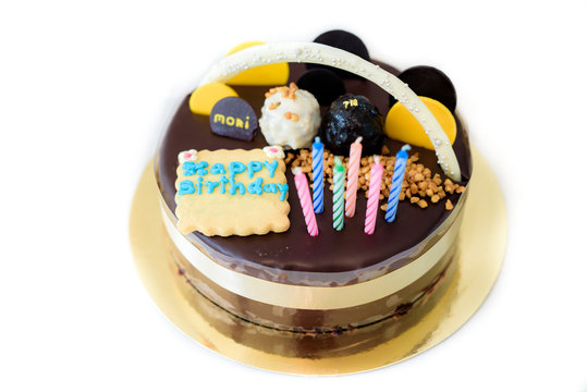 The Birthday Cake , Blow out candles on birthday Chocolate Cake
