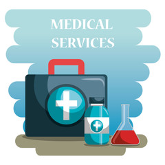 medical service set icons vector illustration design