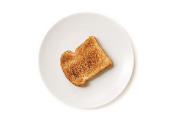 Fototapeta na wymiar Breakfast toast on a plate isolated on white background