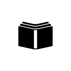 Open Books. Flat Vector Icon. Simple black symbol on white background