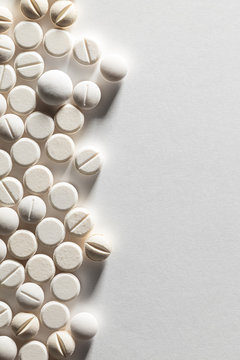 Rows of pills with copyspace