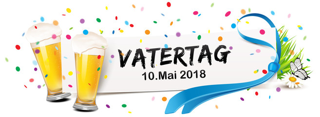Vatertag 2018 - Zettel mit Konfetti, Bier und Krawatte