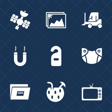 Premium set with fill icons. Such as technology, photo, summer, white, old, cargo, blank, motel, transport, transportation, label, glass, satellite, cocktail, tv, delivery, business, picture, file