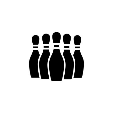 Bowling Pins Flat Vector Icon
