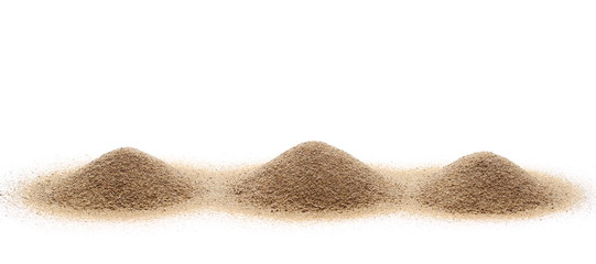 Fototapeta na wymiar pile desert sand isolated on white background and texture