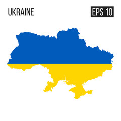 Ukraine map border with flag vector EPS10