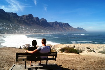 A couple overlooking Camps Bay, South Africa