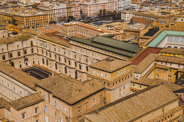 Fototapeta premium aerial view of ancient roman buildings, Rome, Italy