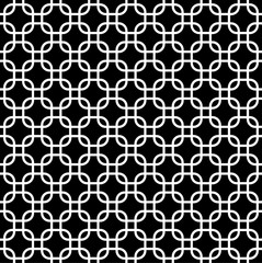 Ornamental round squares with round corners pattern. Arabic seamless pattern. Moroccan background. Vector and illustration