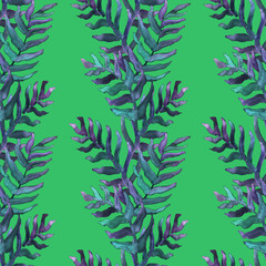 Naklejka na ściany i meble Summer tropical pattern, background with palm leaves.
