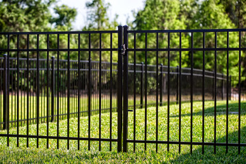 Black Aluminum Fence with double gates