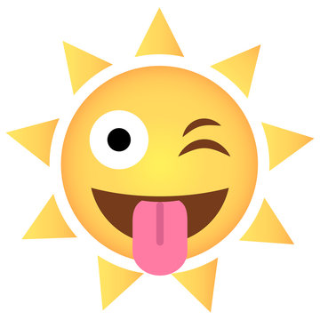Sonne Emoji Zunge rausgestreckt