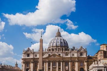 Fototapeta na wymiar ancient St Peters Basilica in Vatican, Italy