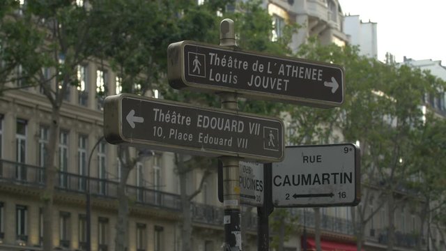 Tourist attraction signs in Paris