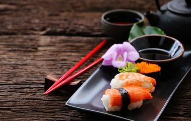 Sushi set japanese food oriental
