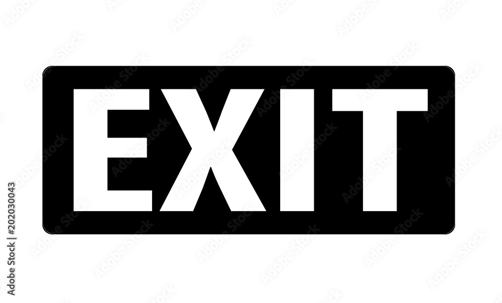 Poster exit icon on white background. exit sign. flat style.