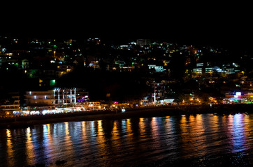 Night view of Ulcinj, Montenegro