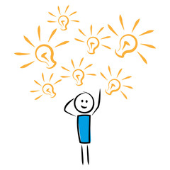 Mann hat viele Ideen