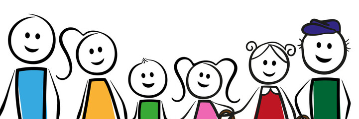 Familienfoto Strichmaennchen