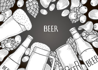hand drawn beer set