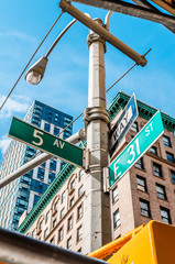 Obraz premium 5th Avenue (Ave) Sign, New York NYC