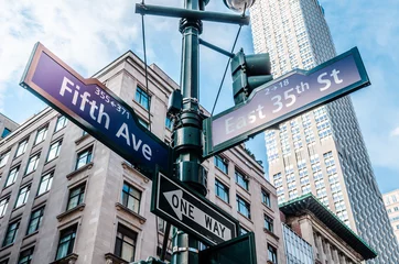 Fotobehang Fifth Avenue sign New York City (5th Ave sign NYC)  © Bildgigant