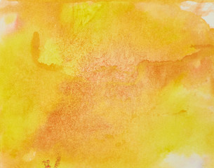 Color, yellow - orange splash watercolor painted, artistic decoration