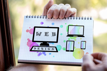 Web design concept on a notepad