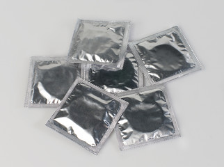 Fototapeta premium condoms on a white background