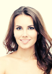 Fototapeta premium Portrait of beautiful woman, on white