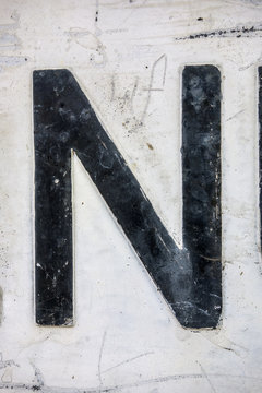 Written Wording in Distressed State Typography Found Letter n 