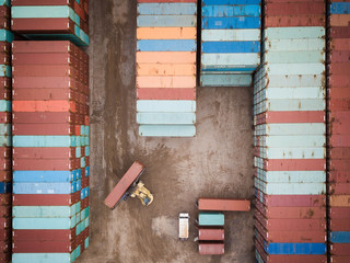 Aerial of Shipping Cargo