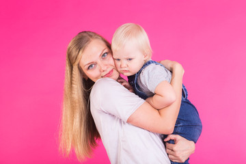 Mother with daughter happy together portrait child, family