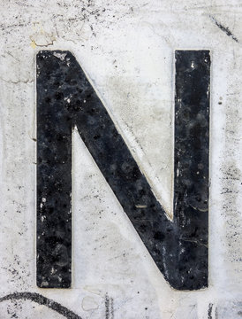 Written Wording in Distressed State Typography Found Letter N 