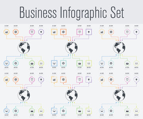 Set with infographics