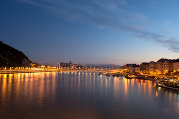 Danube river in Budapest night view