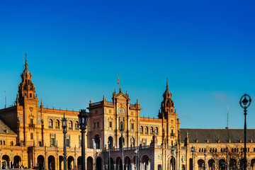 Obraz premium The Spain Square is a plaza in the Parque de María Luisa in Seville