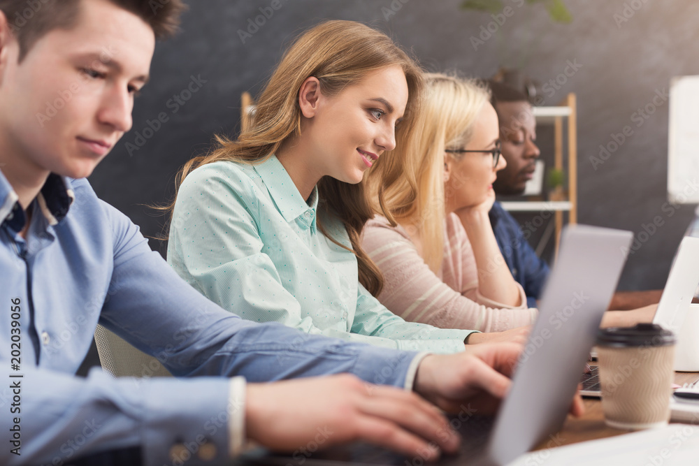Aufkleber Programmers working in software developing company