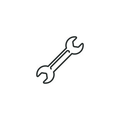 Black and white spanner linear icon