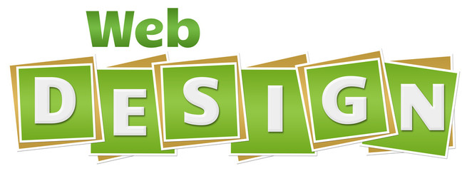 Web Design Green Squares Text 