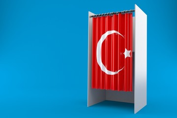 Vote cabinet with turkey flag