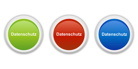 rundes Button Set grün rot blau - Datenschutz