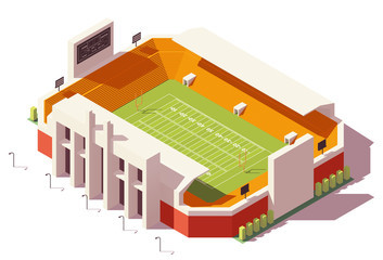 Vector isometric low poly football stadium © Taras Livyy